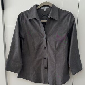 Foxcroft Gray Button Down Shirt